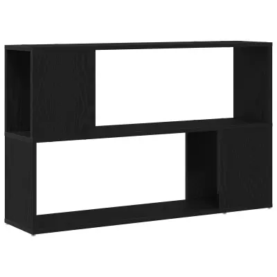 vidaXL Knjiga Regal Črn Oreh 100x24x63 cm Inženirski Les