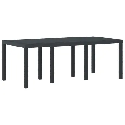 vidaXL Vrtna miza Antracit 200x100x73 cm Poli Ratan
