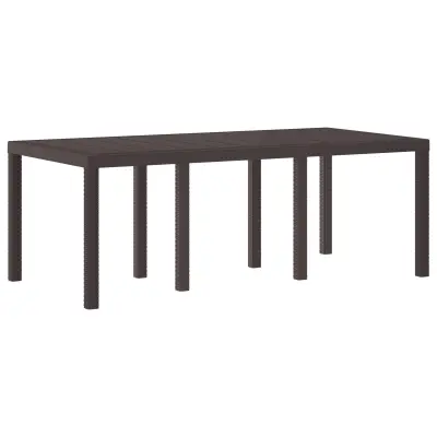 vidaXL Vrtna Miza Rjava 200x100x73 cm Poly Rattan