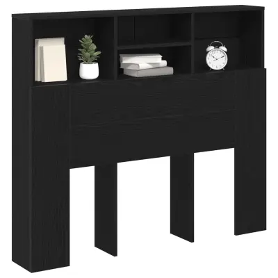 vidaXL Glava postelje Omara Črna Oreh 120x19x103.5 cm Inženirski les
