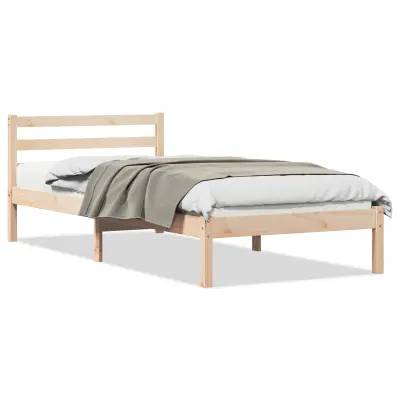 vidaXL Postelja z vzglavjem 100x220 cm iz trdega bora