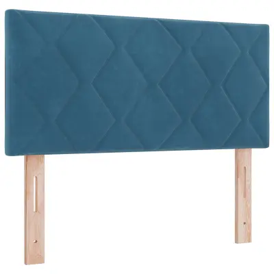 vidaXL Naslon za glavo z diamantnim blokovnim dizajnom temno modre barve 90 cm iz žameta