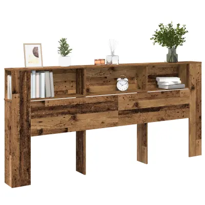 vidaXL Glava postelje Kabinet Staro les 220x18,5x104,5 cm