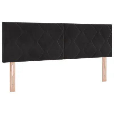 vidaXL Naslon za glavo z diamanti Črna 160 cm Žamet