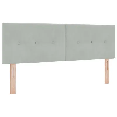 vidaXL Vzglavje s gumbi, tapecirano, svetlo sivo, 160 cm, iz žameta