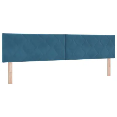 vidaXL Naslon za glavo Zasnova Diamantne Bloke Temno Modra 200 cm Velur