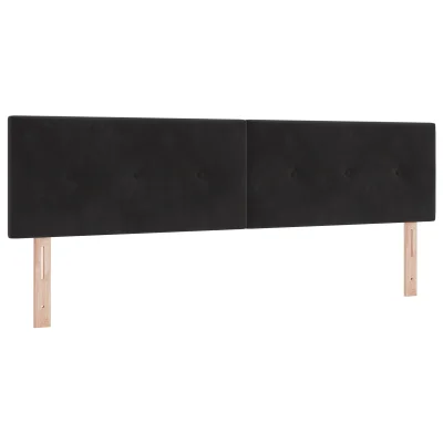 vidaXL Naslon za glavo s gumbi, črn, 180 cm, žamet