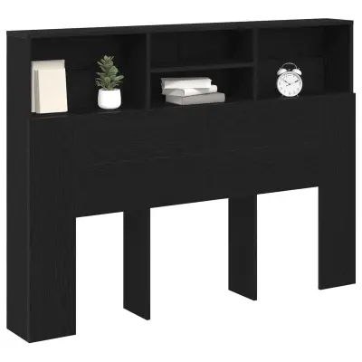 vidaXL Kabinet s hrbtno ploščo - Črno hrast, 140x19x103.5 cm, Iz inženirskega lesa