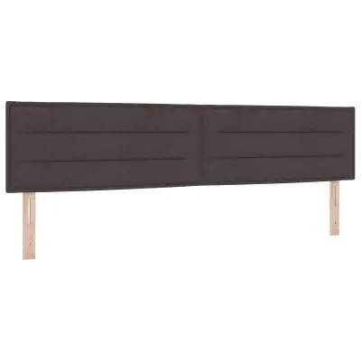 vidaXL Naslon za glavo Linije Oblikovanje Temno Rjava 200 cm Tkanina