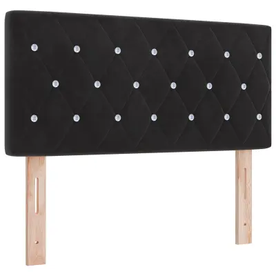 vidaXL Vzglavje s kristalnimi gumbi, črno, 100 cm, žametsko