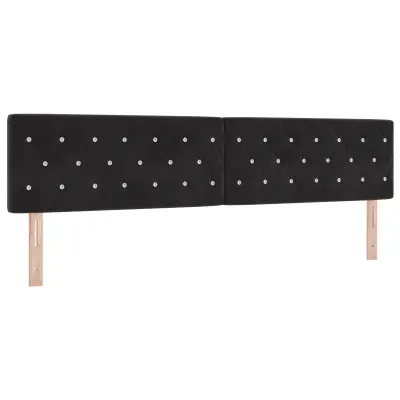 vidaXL Naslon za glavo z kristalnimi gumbi, črn, 200 cm, velur