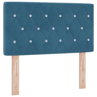 vidaXL Prevleka za vzglavje s kristalnim gumbom, temno modra, 80 cm, žamet