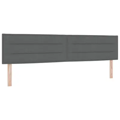 vidaXL Vzglavje s črtami Temno siva 200 cm Tkanina