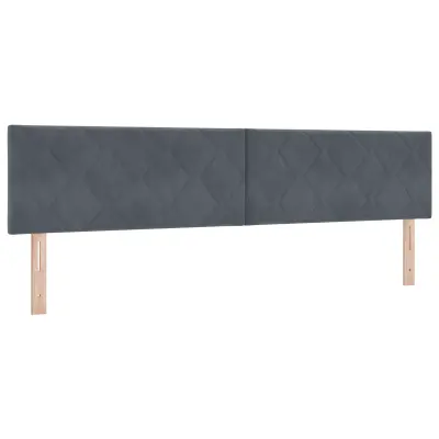 vidaXL Vzglavje Zasnova Diamantnih Blokov Temno Sivo 200 cm Velur