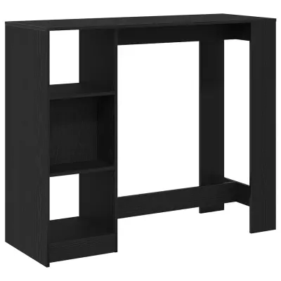 vidaXL Barska miza s policami Črna Oreh 102,5x46x103,5 cm Izdelano iz lesa