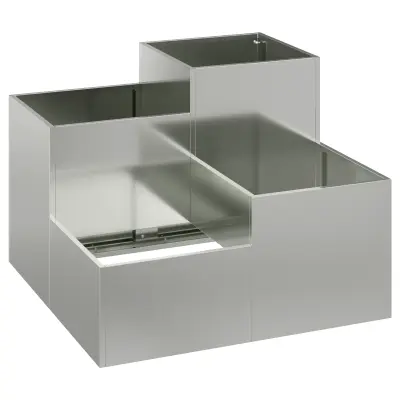vidaXL Vrtna korita 100x100x60 cm Galvanizirano jeklo