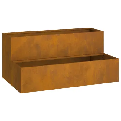 vidaXL vrtni sadilnik 2-tirni 100x60x45 cm jeklo za vsakršne vremenske razmere