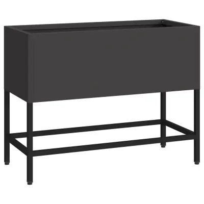 vidaXL Povišan vrtni koritnik 60x26x45 cm Črna jeklo