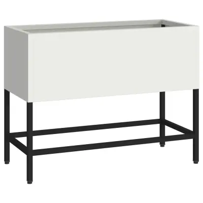 vidaXL dvignjeno gnojilo 60x26x45 cm bela jeklo