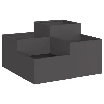 vidaXL Vrtni sadilnik 80x80x48 cm Črno Jeklo
