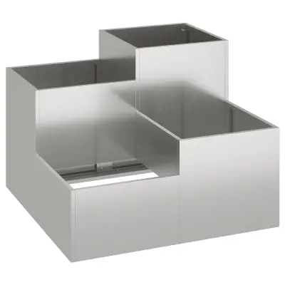 vidaXL Vrtni lončnik 80x80x60 cm iz nerjavečega jekla