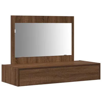 vidaXL stenska toaletna mizica rjav hrast 100x40x70 cm