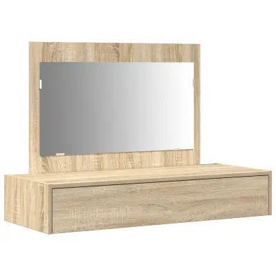 vidaXL Stenska toaletna miza Sonoma hrast 100x40x70 cm