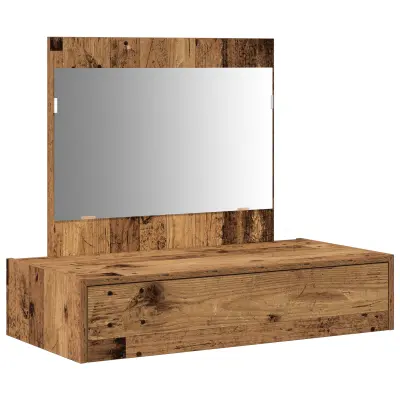 vidaXL stenska miza za ličila Staro leseno 83x40x70 cm