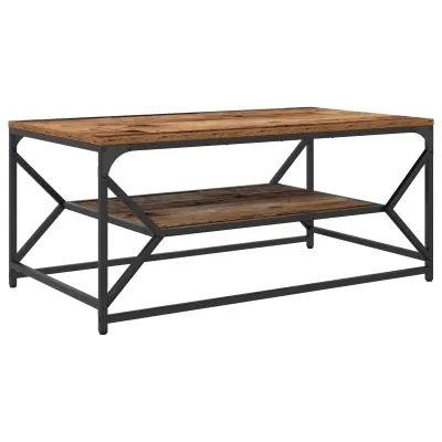vidaXL Kavna miza s policami Star les 90x50x40 cm - Inženirski les