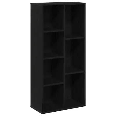 vidaXL Knjigarnik Črna Oreh 50x25x105 cm Inženirski Les