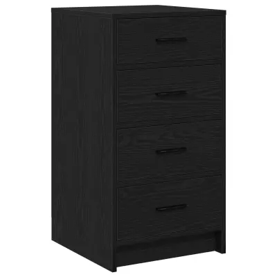 vidaXL Stranska omara Črni oak 40x41x75 cm Inženirski les