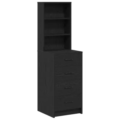 vidaXL Visoki odvod Črna Oreh 40x41x135 cm Inženirski les
