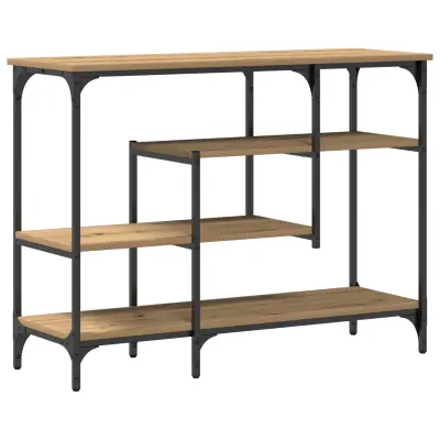 vidaXL Konsolna miza Artisan Oreh 100x35x75 cm Inženirski les in Jeklo