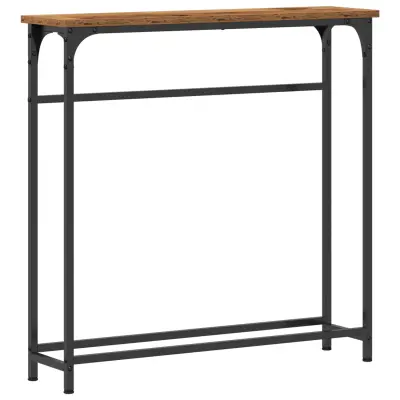 vidaXL Konsolna Miza Stari Les 75x19,5x75 cm Izdelana iz Lesene in Jeklene