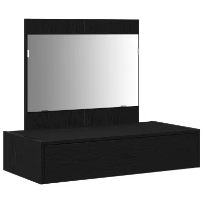 vidaXL Stenska toaletna miza črni hrast 83x40x70 cm