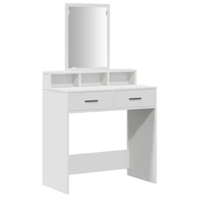 vidaXL Toaletna miza s predali Bela 79x41x140 cm