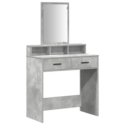 vidaXL Toiletna mizica s predali Betonsko siva 79x41x140 cm