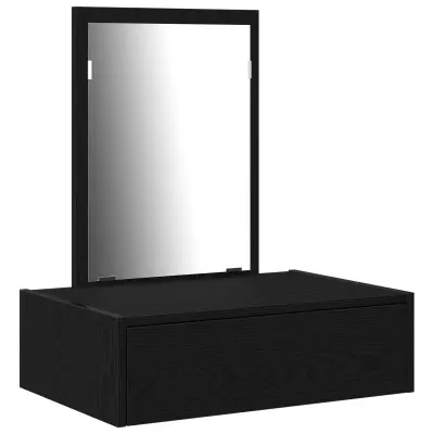 vidaXL stenska toaletna mizica Črna les 60x40x70 cm