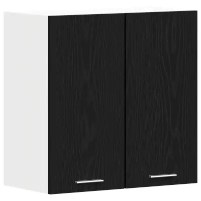 vidaXL Črna hrastova viseča omara 60x31x60 cm iz inženirskega lesa