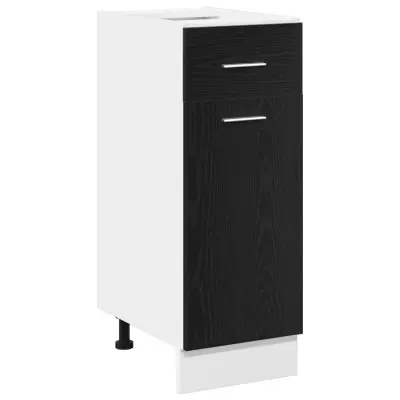 vidaXL Črna hrastova omara z dnom - 30x46x81.5 cm