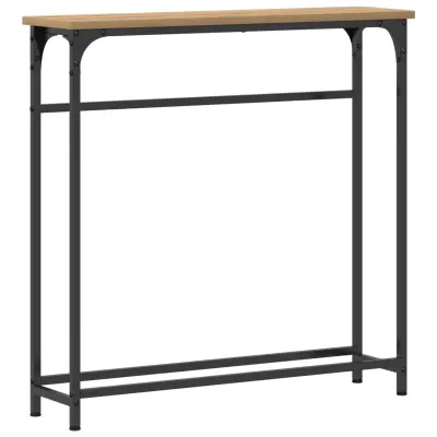 vidaXL Konsolna miza Artisan Oreh 75x19,5x75 cm Izdelano iz lesne plošče in jekla