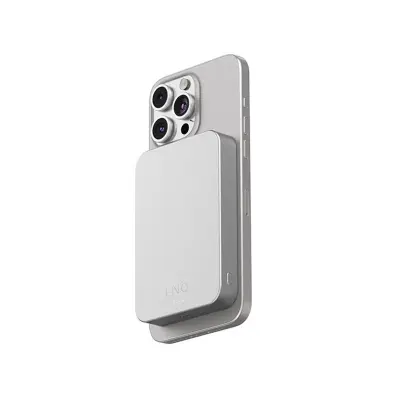 LinQ, Powerbank 10 000 mAh Brezži?na magnetna namestitev, združljiva s sistemom MagSafe Ultra-Fine, Siva