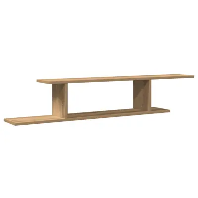 vidaXL Stenska TV polica artisian hrast 125x18x23 cm inženirski les