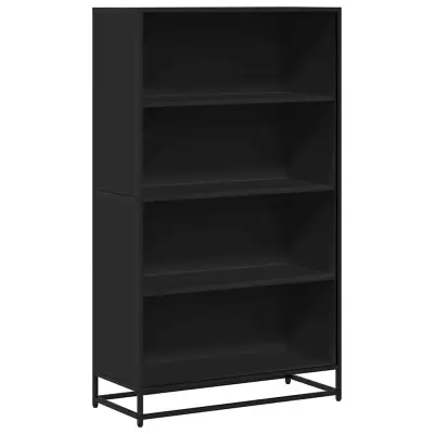 vidaXL Knjižna omara črna 80,5x35x139 cm inženirski les