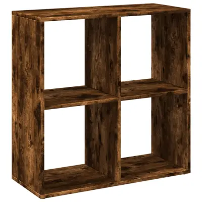 vidaXL Pregrada s knjižno omaro dimljen hrast 69,5x29x69,5 cm inž. les