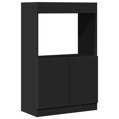 vidaXL Visoka omara črna 63x33x100 cm inženirski les