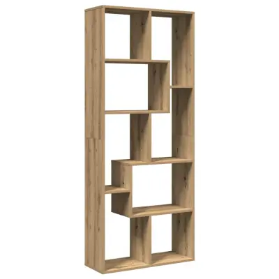 vidaXL Pregrada s knjižno omaro artisan hrast 67x25x161,5 cm inž. les