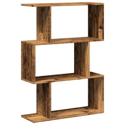 vidaXL Pregrada s knjižno omaro 3-nadstr. starinski les 70x24x97 cm