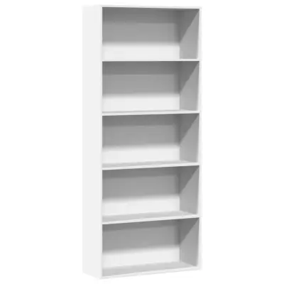 vidaXL Knjižna omara bela 80x30x189 cm inženirski les