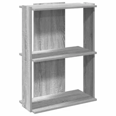 vidaXL Knjižna omara 3-nadstropna siva sonoma 60x30x80 cm inž. les